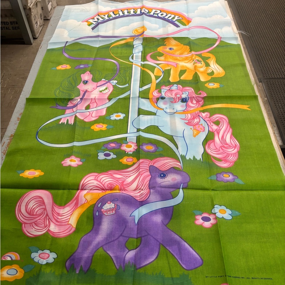 Hasbro My Little Pony Green Fabric with Pink Flower
